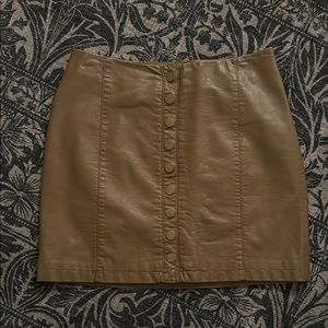 Free people brown Leather Skirt